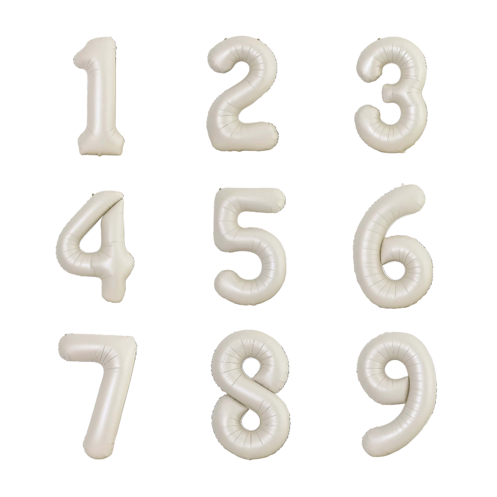 beige number foil helium balloon for birthday celebration, Demuse Balloon KL