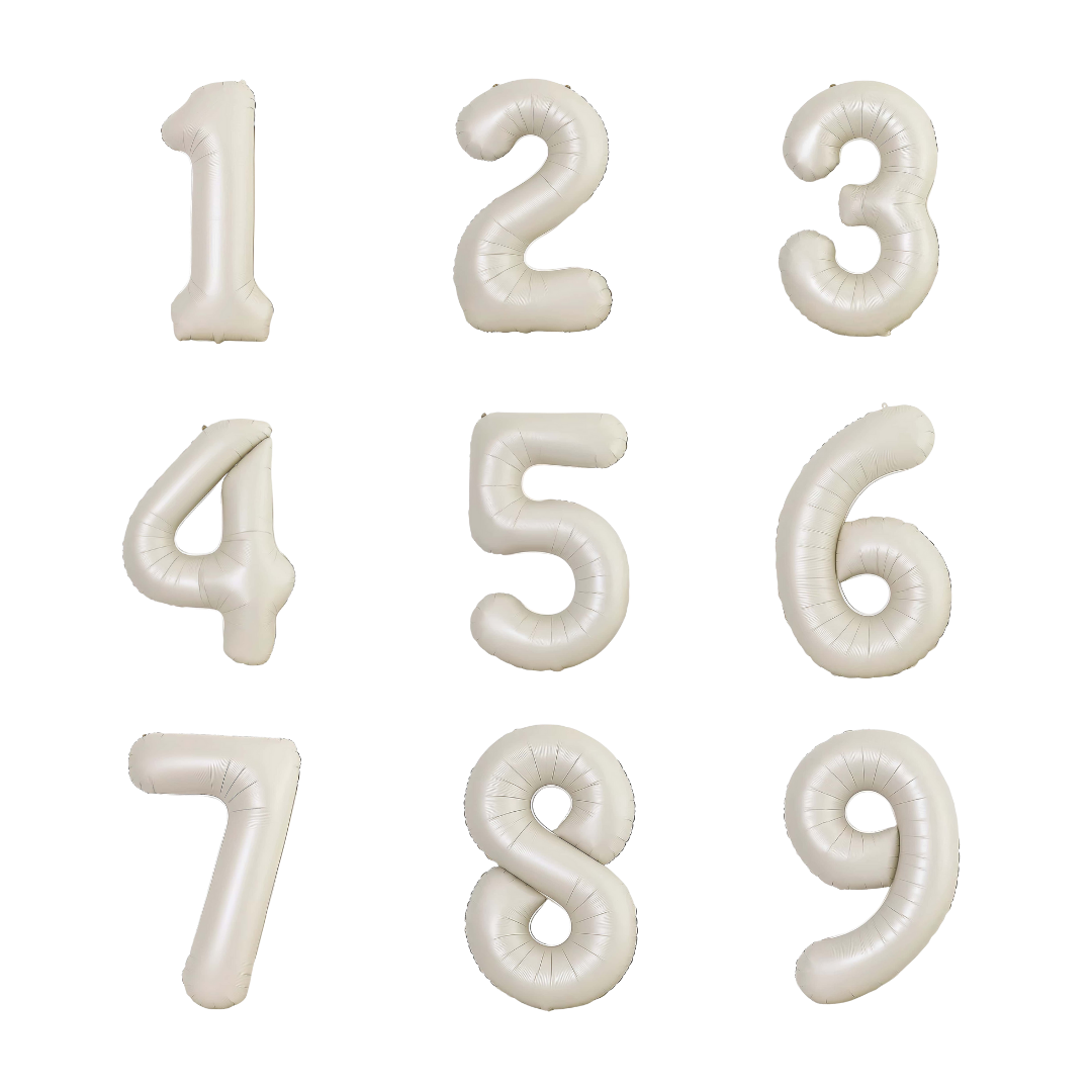 beige number foil helium balloon for birthday celebration, Demuse Balloon KL