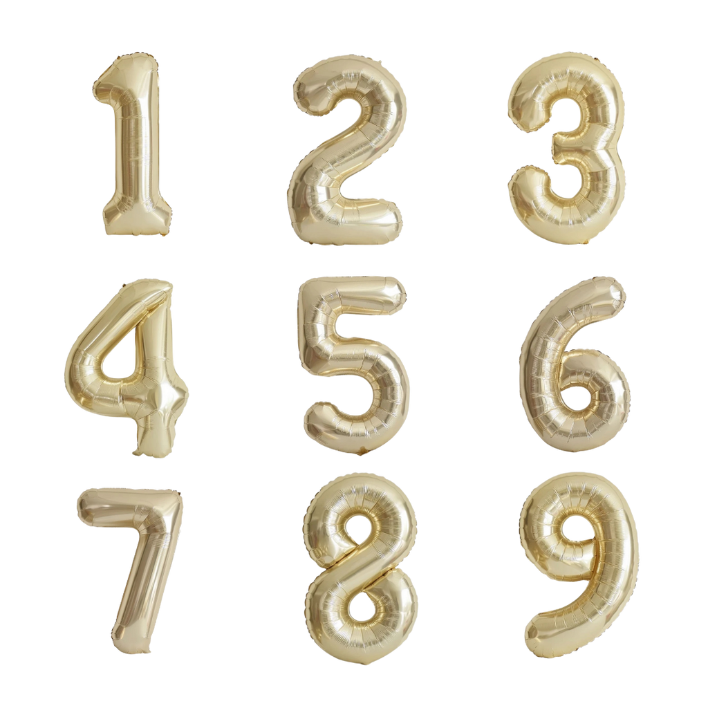 gold number foil helium balloon for birthday celebration, Demuse Balloon KL