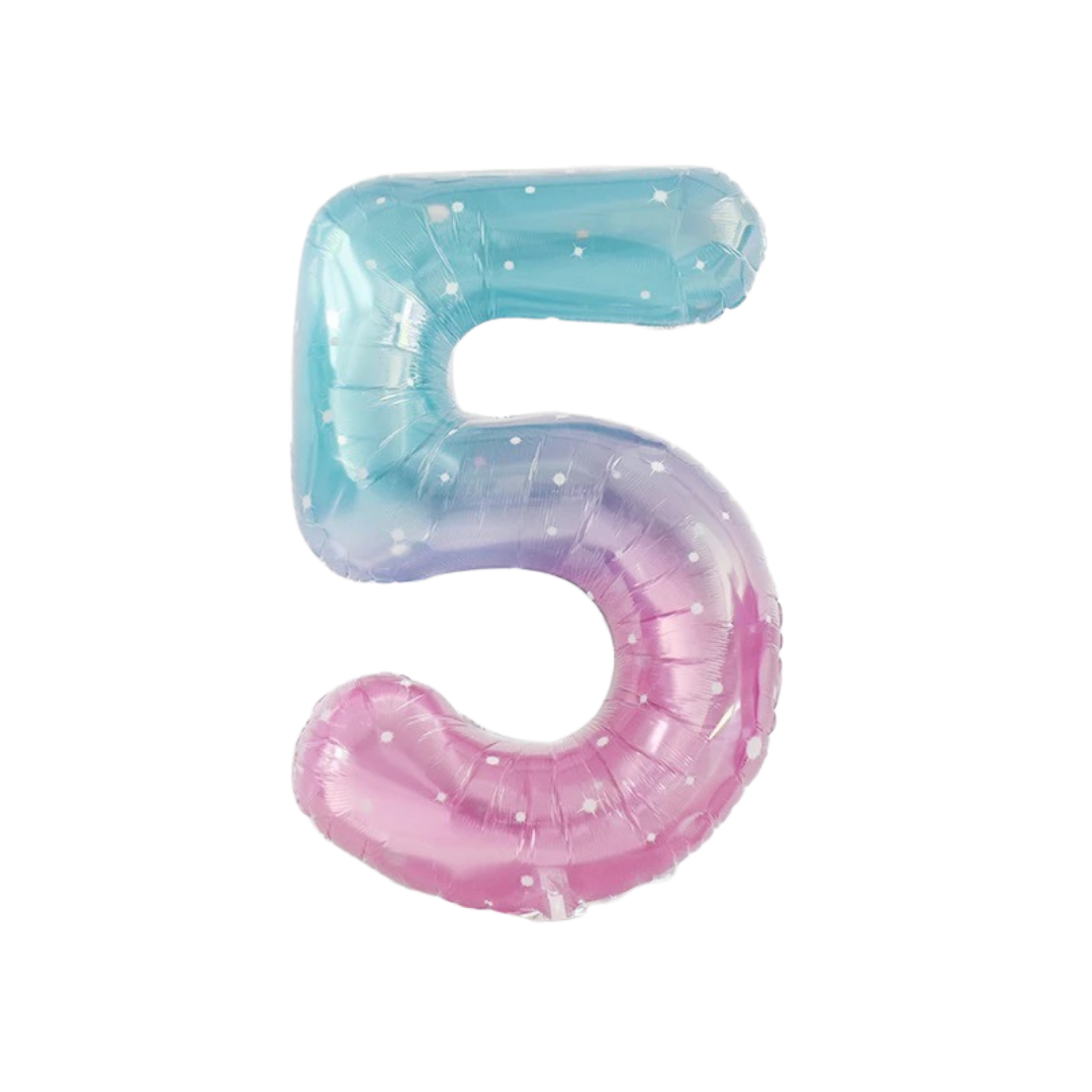 gradient blue number foil helium balloon for birthday celebration, Demuse Balloon KL