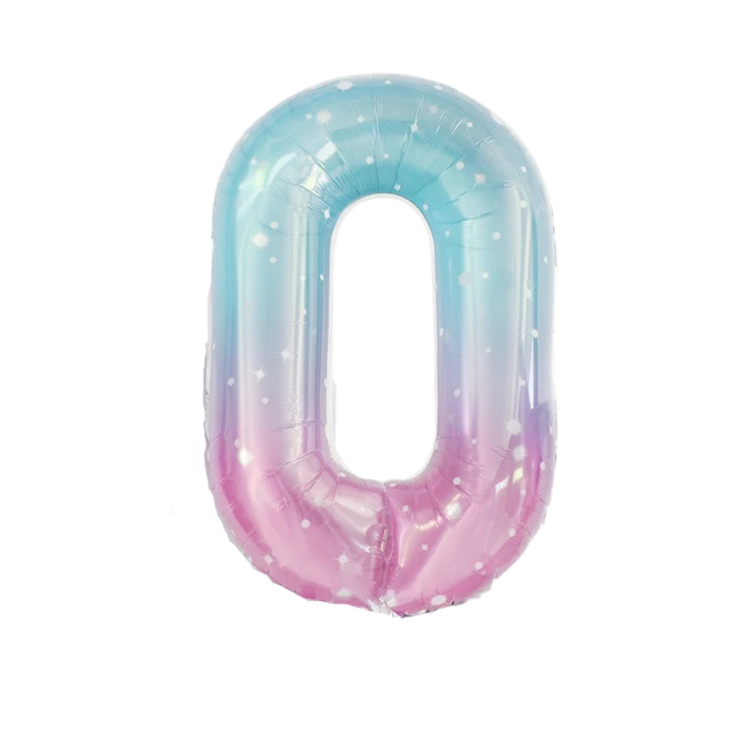 gradient blue number foil helium balloon for birthday celebration, Demuse Balloon KL