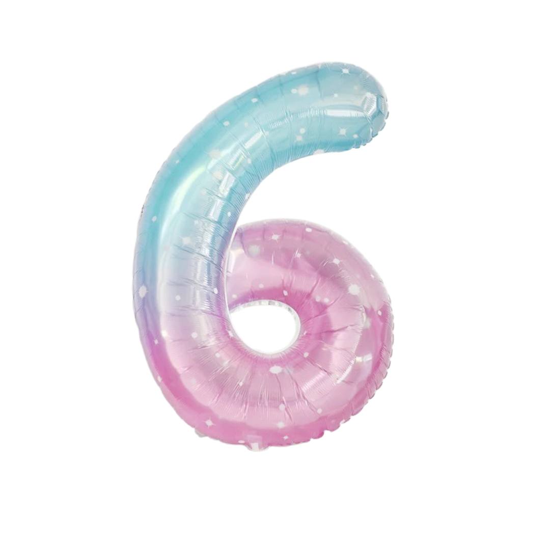 gradient blue number foil helium balloon for birthday celebration, Demuse Balloon KL