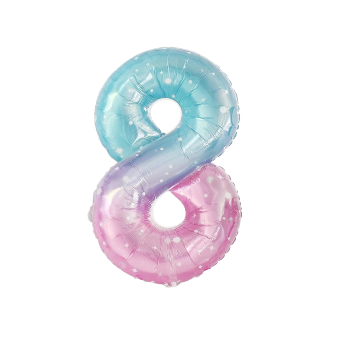 gradient blue number foil helium balloon for birthday celebration, Demuse Balloon KL