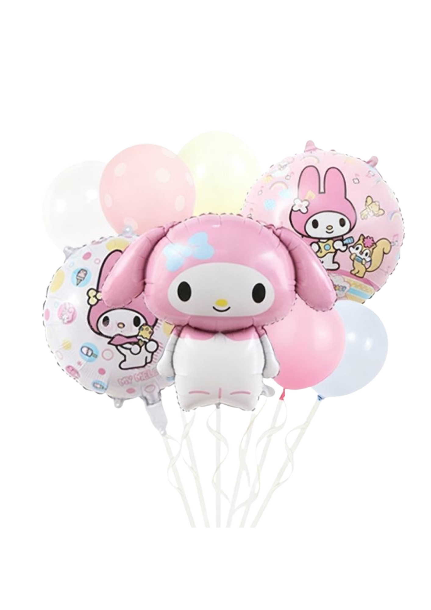 My Melody themed foil helium balloon bouquet for kids celebration, Demuse Balloon KL