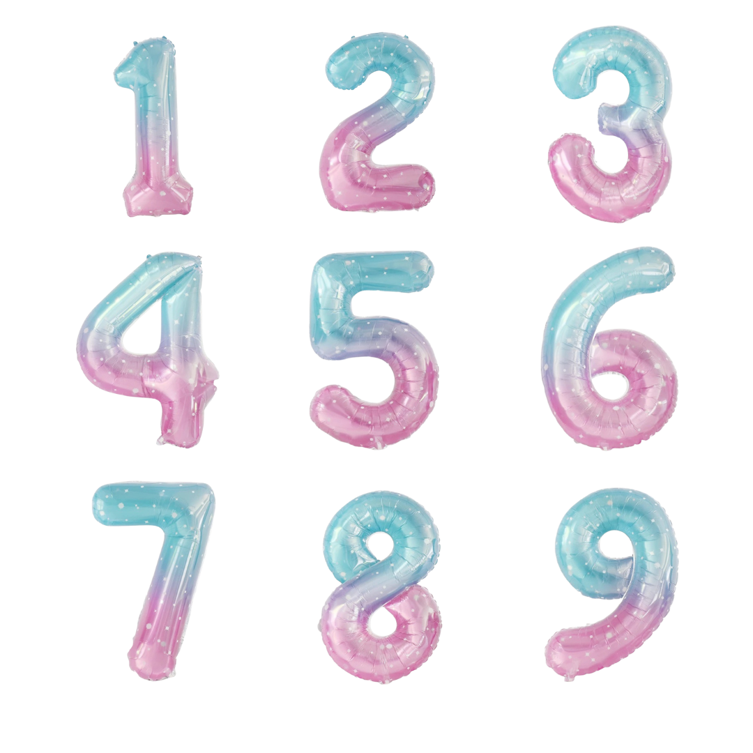pastel number foil helium balloon for birthday celebration, Demuse Balloon KL