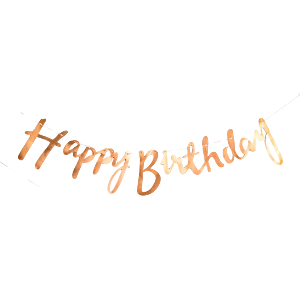 rose gold happy birthday banner