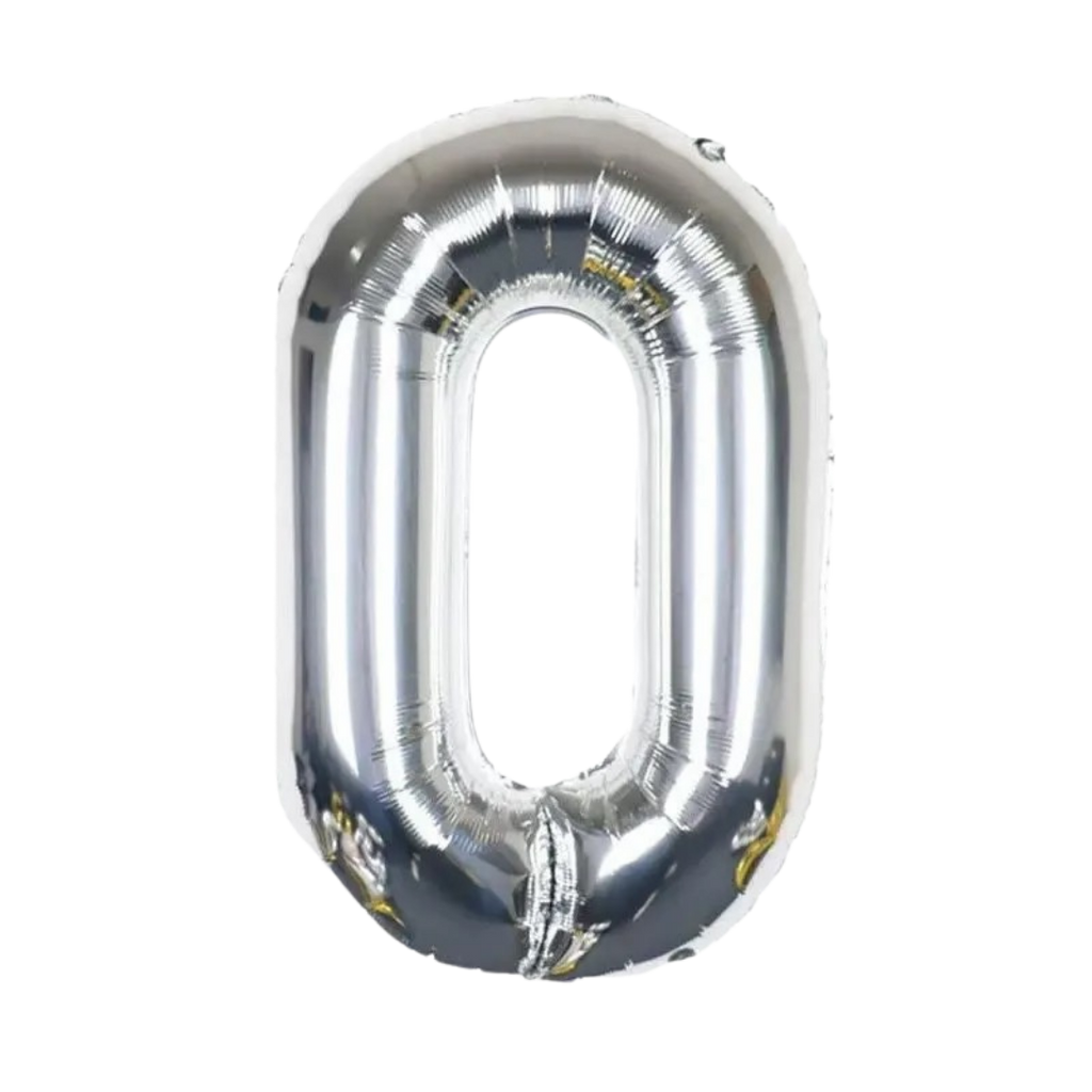 silver number foil helium balloon for birthday celebration, Demuse Balloon KL
