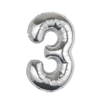 silver number foil helium balloon for birthday celebration, Demuse Balloon KL