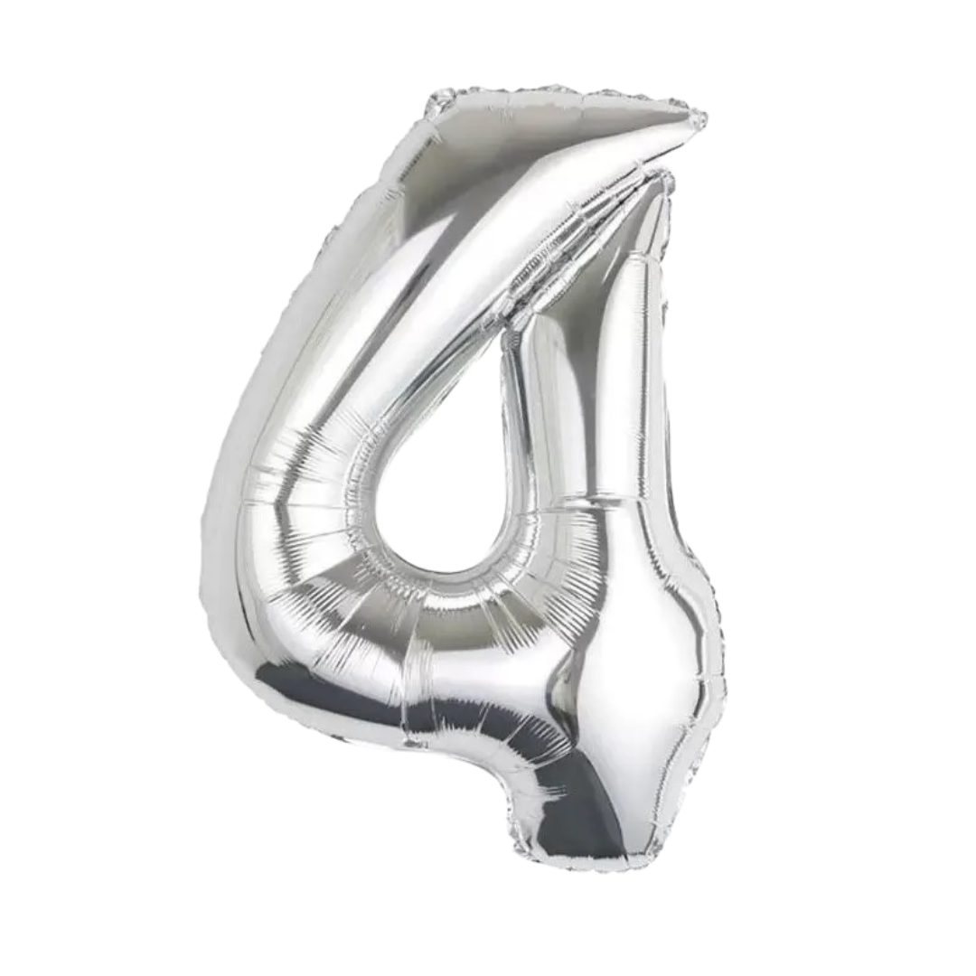silver number foil helium balloon for birthday celebration, Demuse Balloon KL
