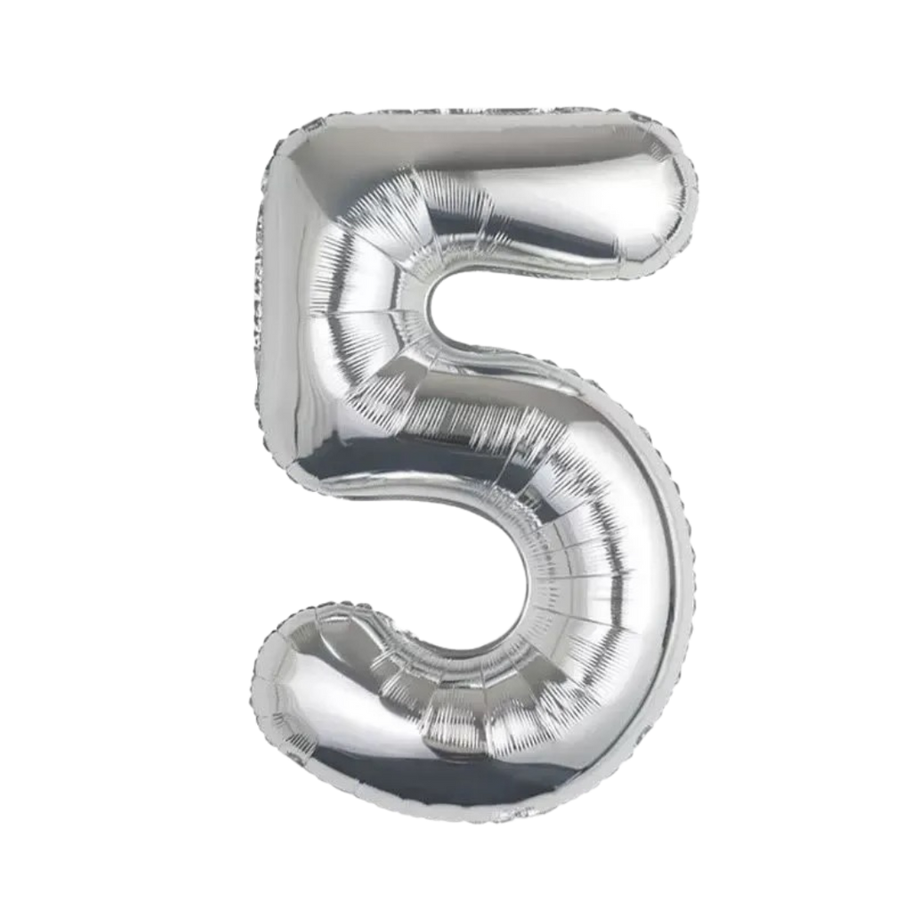 silver number foil helium balloon for birthday celebration, Demuse Balloon KL