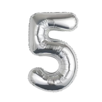 silver number foil helium balloon for birthday celebration, Demuse Balloon KL