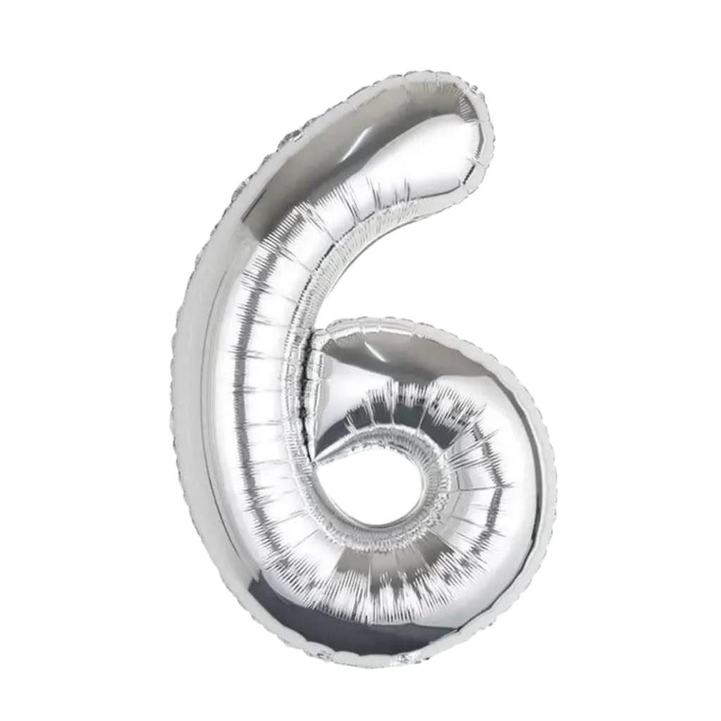 silver number foil helium balloon for birthday celebration, Demuse Balloon KL