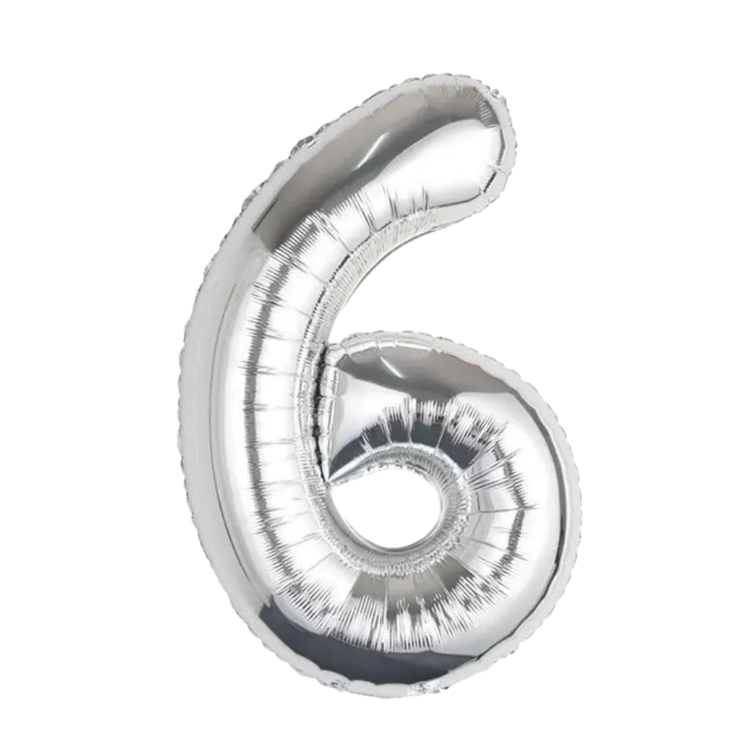 silver number foil helium balloon for birthday celebration, Demuse Balloon KL