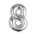 silver number foil helium balloon for birthday celebration, Demuse Balloon KL