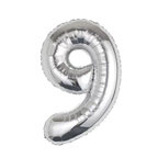 silver number foil helium balloon for birthday celebration, Demuse Balloon KL