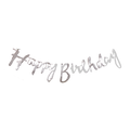 silver happy birthday banner