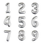 silver number foil helium balloon for birthday celebration, Demuse Balloon KL
